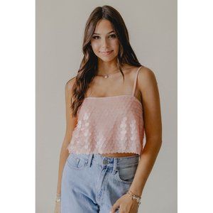 🏷️NWT Kestan Leila Sequin Top In Pastel Pink - Size Medium